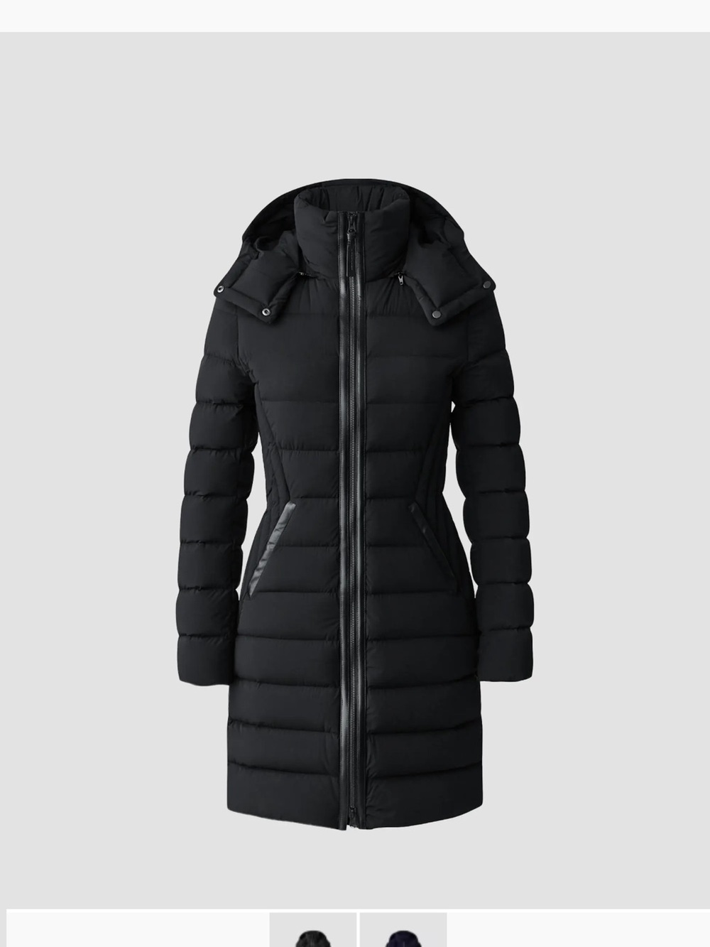 Mackage Black Quilted Long Puffer Coat with Hood